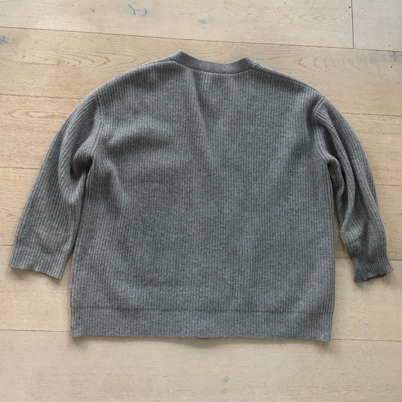 Jenni kayne cashmere oversized cocoon cardigan 100% cashmere gray S - Picture 6 of 10